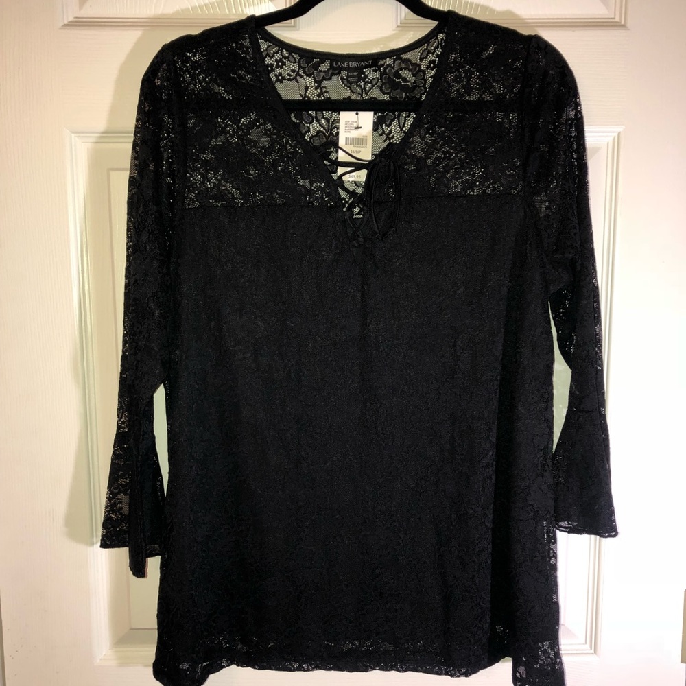 NWT LANE BRYANT LACE DOUBLE LAYER TOP 14/16